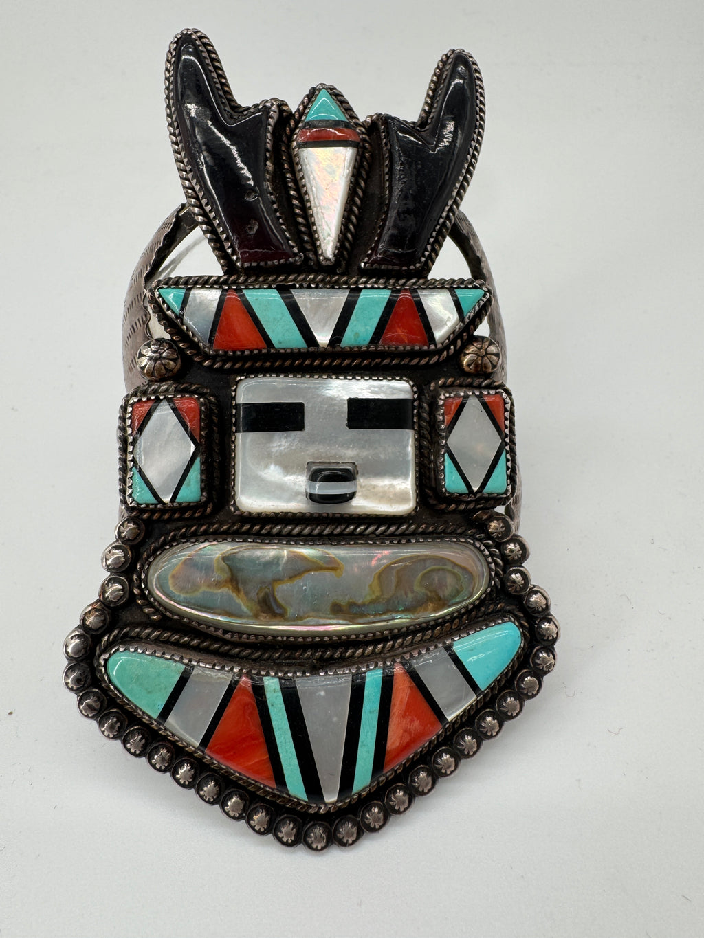 Zuni Ceremonial Sterling Silver Cuff Bracelet