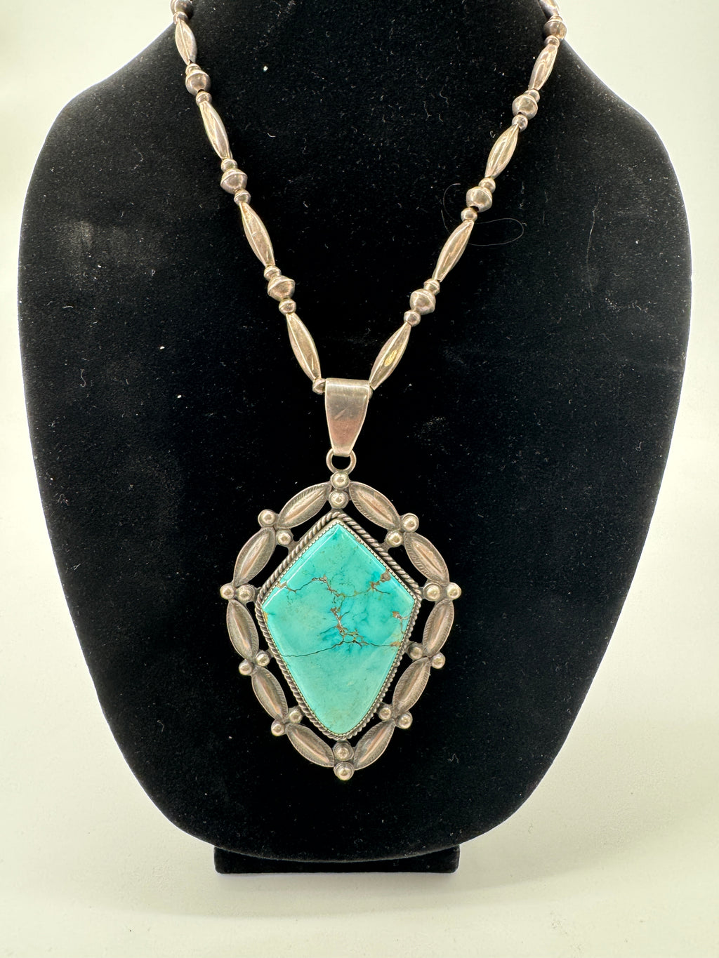 Navajo Turquoise Pendant and Necklace