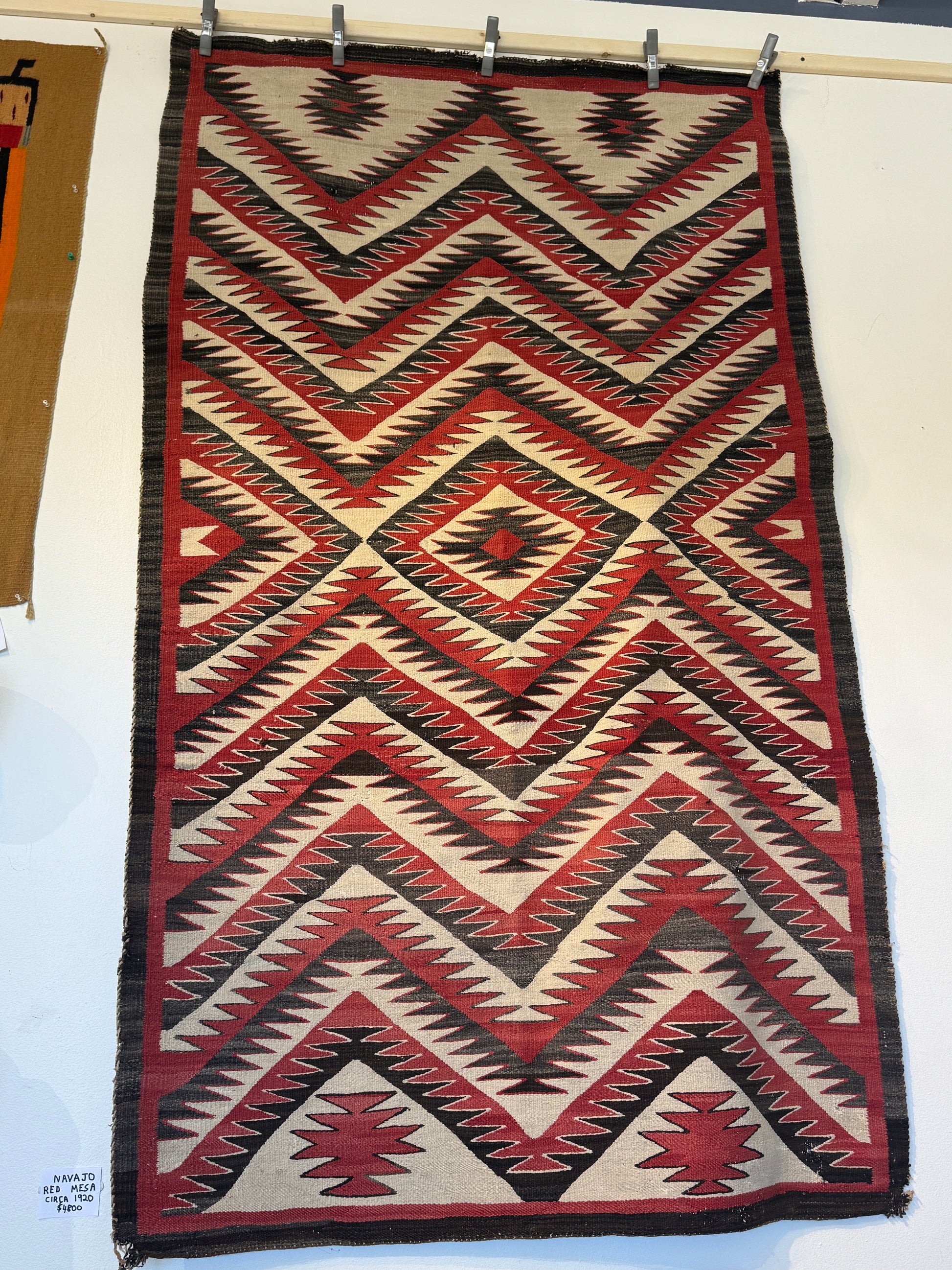 Navajo Red Mesa Rug Circa 1920