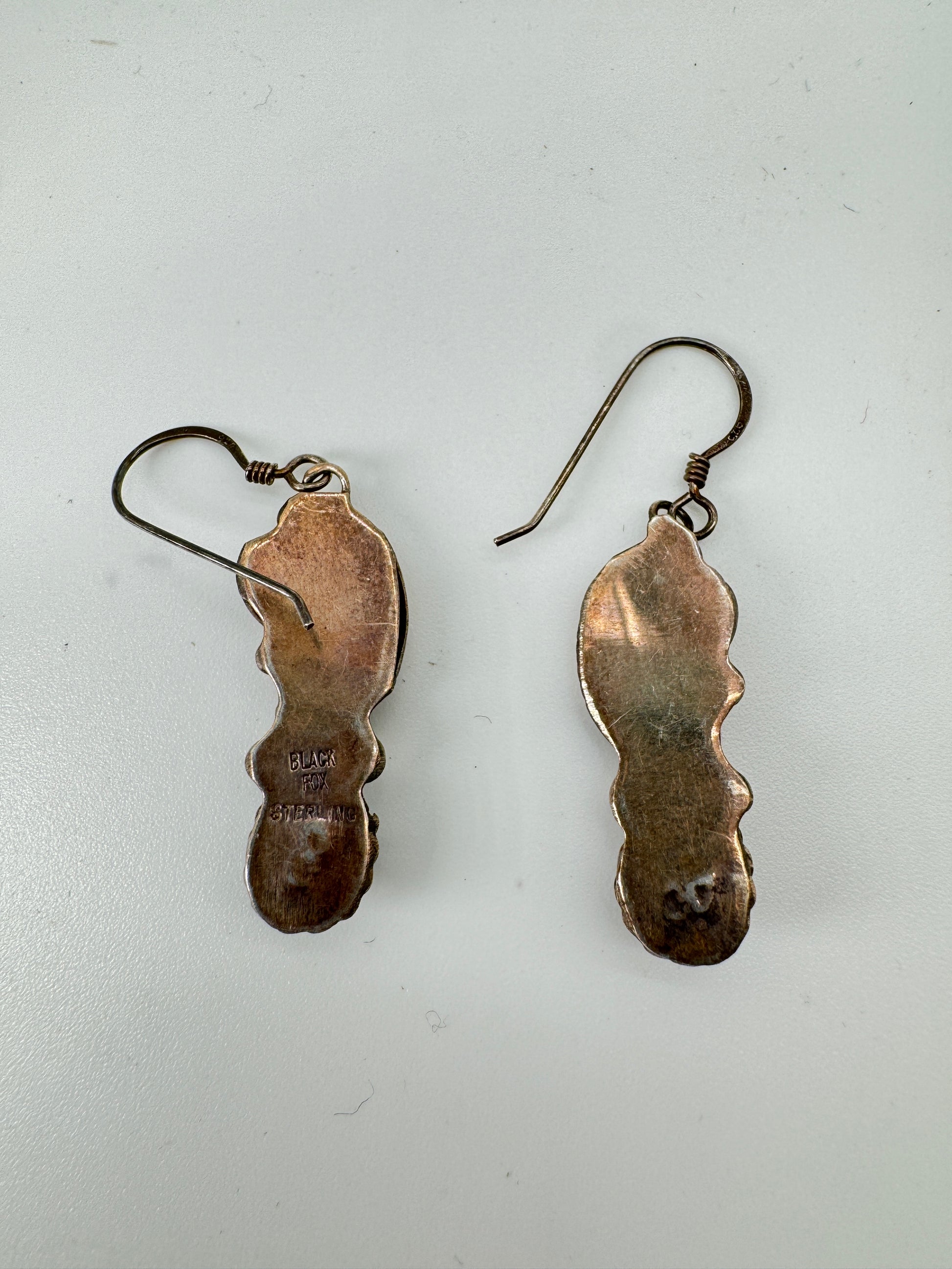 Coral and Turquoise Earrings by Black Fox
