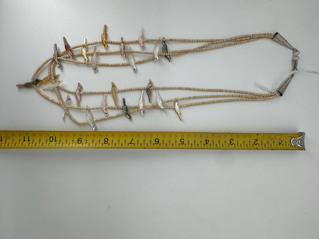 Heishi and Shell 3 strand Zuni Necklace