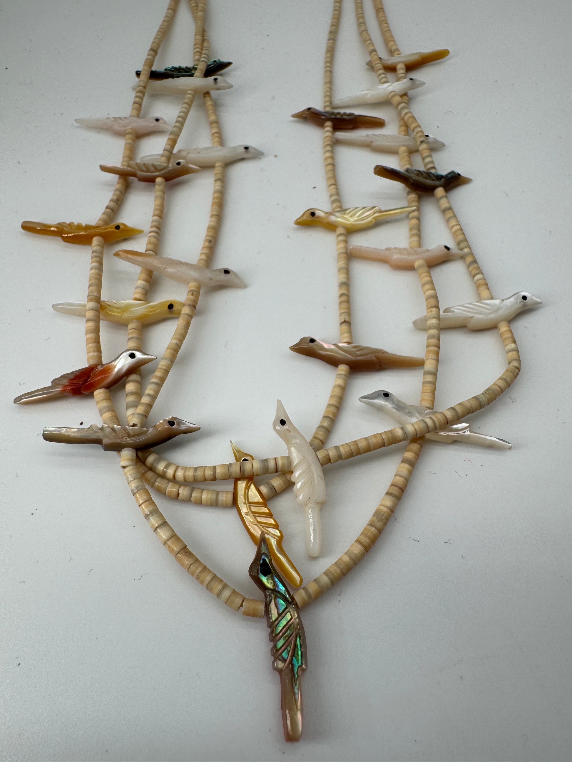 Heishi and Shell 3 strand Zuni Necklace